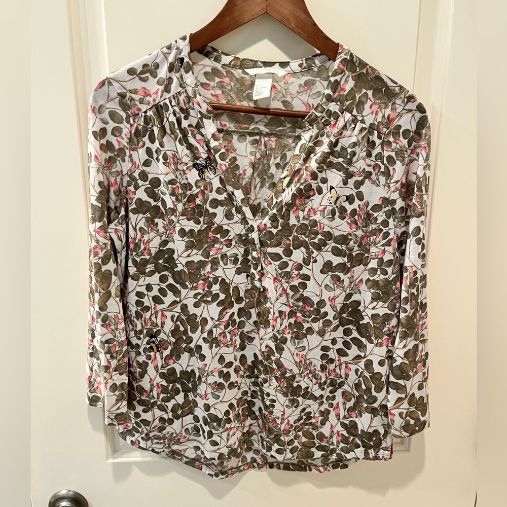 Floral V-Neck Women's Top